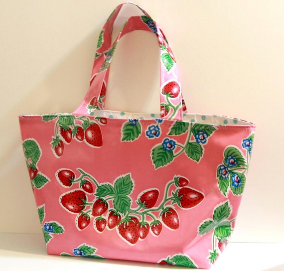 Large Oilcloth Market Bag - Great for shopping, the beach or just ...