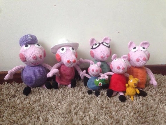 Peppa Pig Family Pattern amigurumi