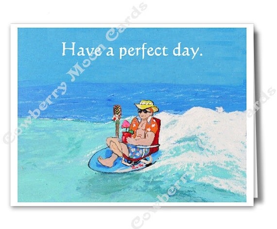 Surfer Perfect Day Birthday Printable by CowberryMoonCards on Etsy