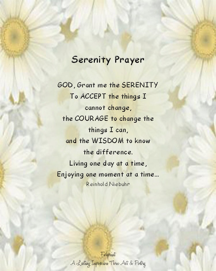 serenity prayer 8 x 10 digital printable by flowersbyfishprint