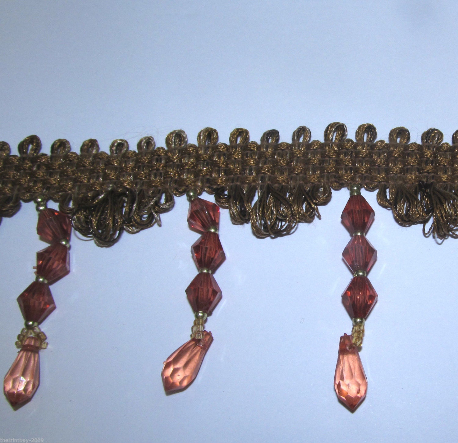 Designer Shaped Beaded Trim For Curtain Blind Bead Fringe