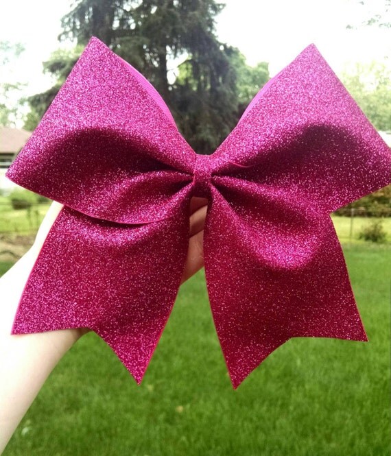 Pink Glitter bow by CraftyOhBows on Etsy