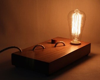 Edison, wooden Edison lamp, desk lamp, table lamp, edison bulb, shower gift, Gift, for Him, For Her, wedding gift, wooden lamp, valentine