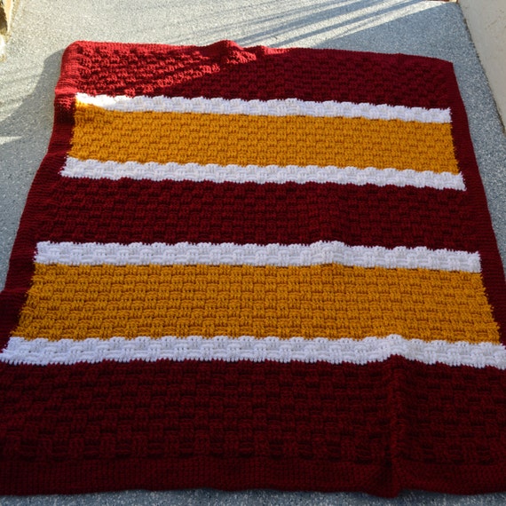 Crochet football blanket stadium blanket by LoveCrochetByGrammie