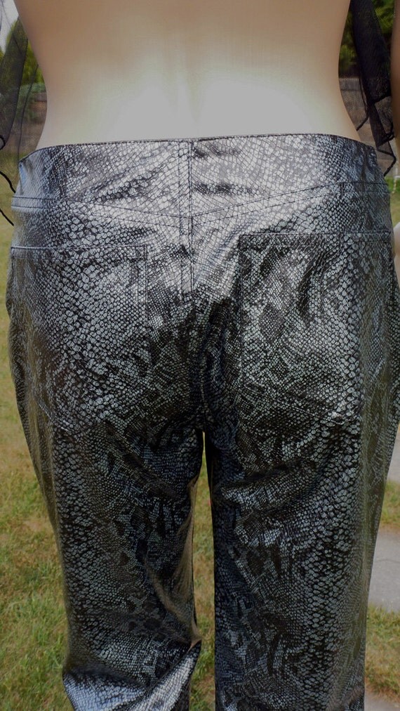 snakeskin pattern pants