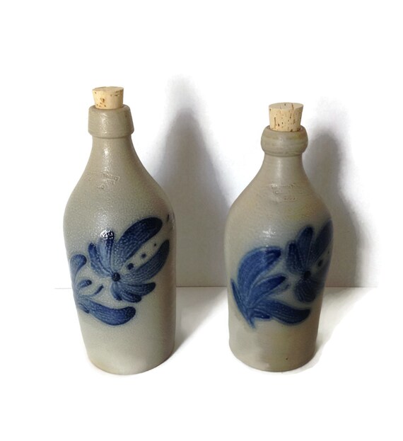 Salt Glaze Stoneware Pottery Bottles Wisconsin Pottery