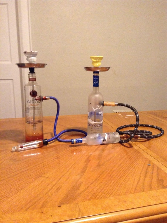 Custom Made Liquor Bottle Hookahs by RemasteredGlass on Etsy