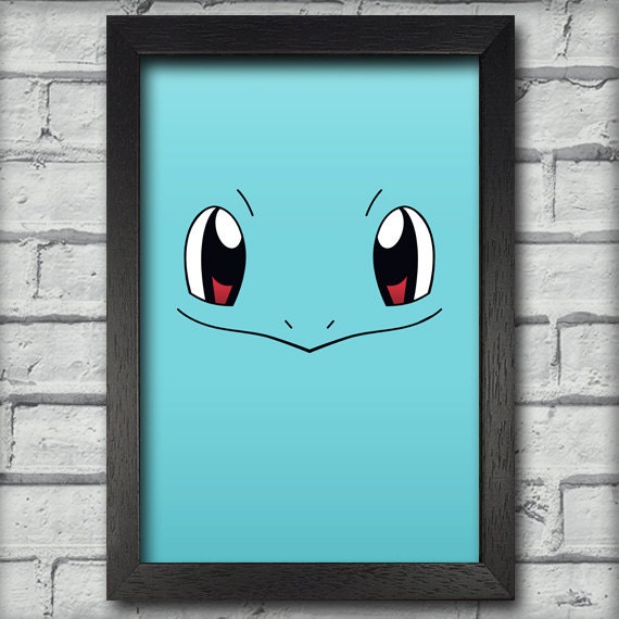 Squirtle Face Pokemon Art Print by Player1Stickers on Etsy