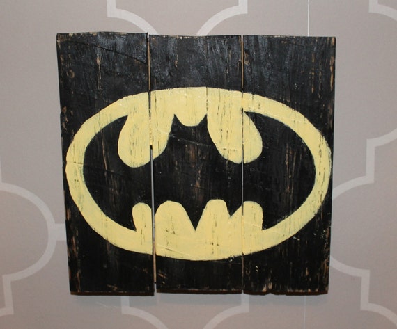 Batman Wood Sign Pallet Wood by OceanAveWoods on Etsy