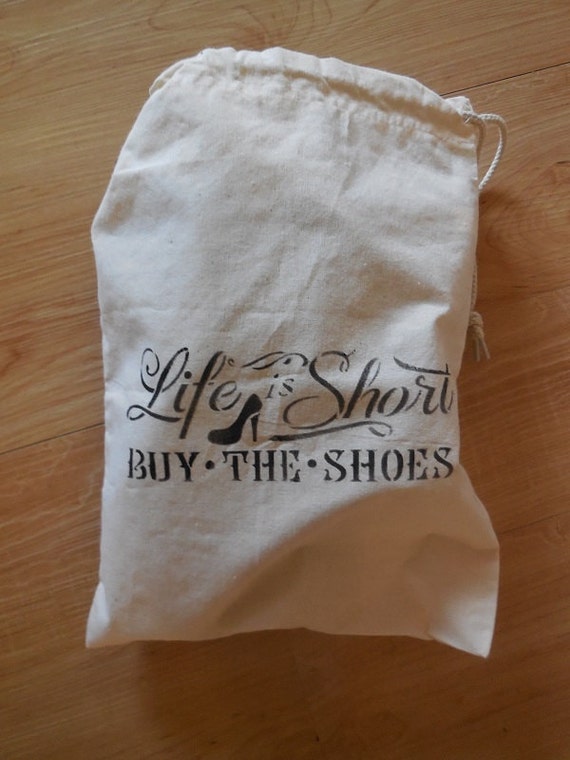 Buy The Shoes Stenciled Cotton Shoe Bag With By Theurbangypsyshop 6036