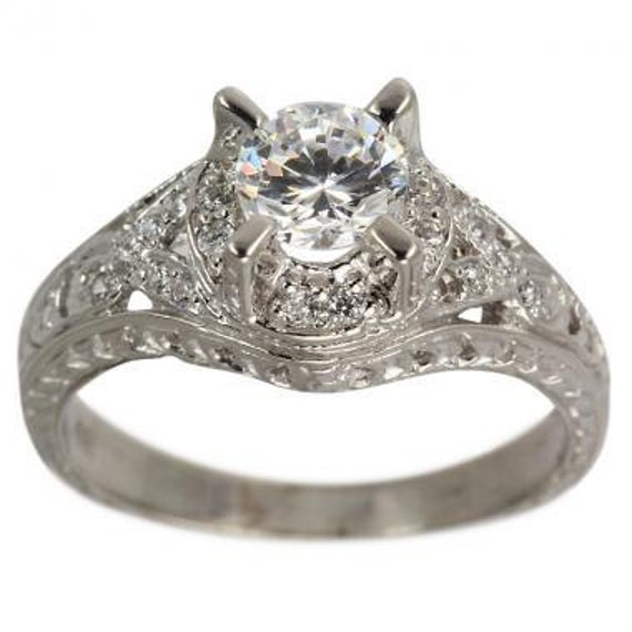 Vintage Milgrain Diamond Engagement Ring Setting