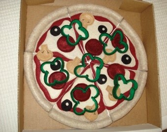 Felt Pizza, Handmade Toy, Play Food, Montessori, Waldorf