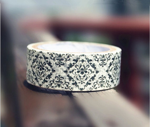 retro black floral washi rice paper flower masking 5m from jimmyee on etsy studio retro black floral washi rice paper flower masking 5m from jimmyee on etsy studio