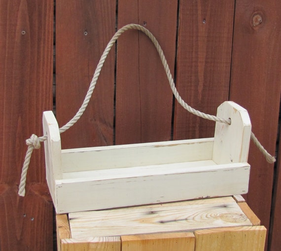 Hanging Wooden Box Handmade Rope Box Multipurpose Recycled