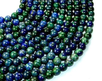 Azurite Malachite Beads, Round, 6mm (6.7mm), 15.5 Inch, Full strand, Approx 61 beads, Hole 1 mm, A quality (129054004)
