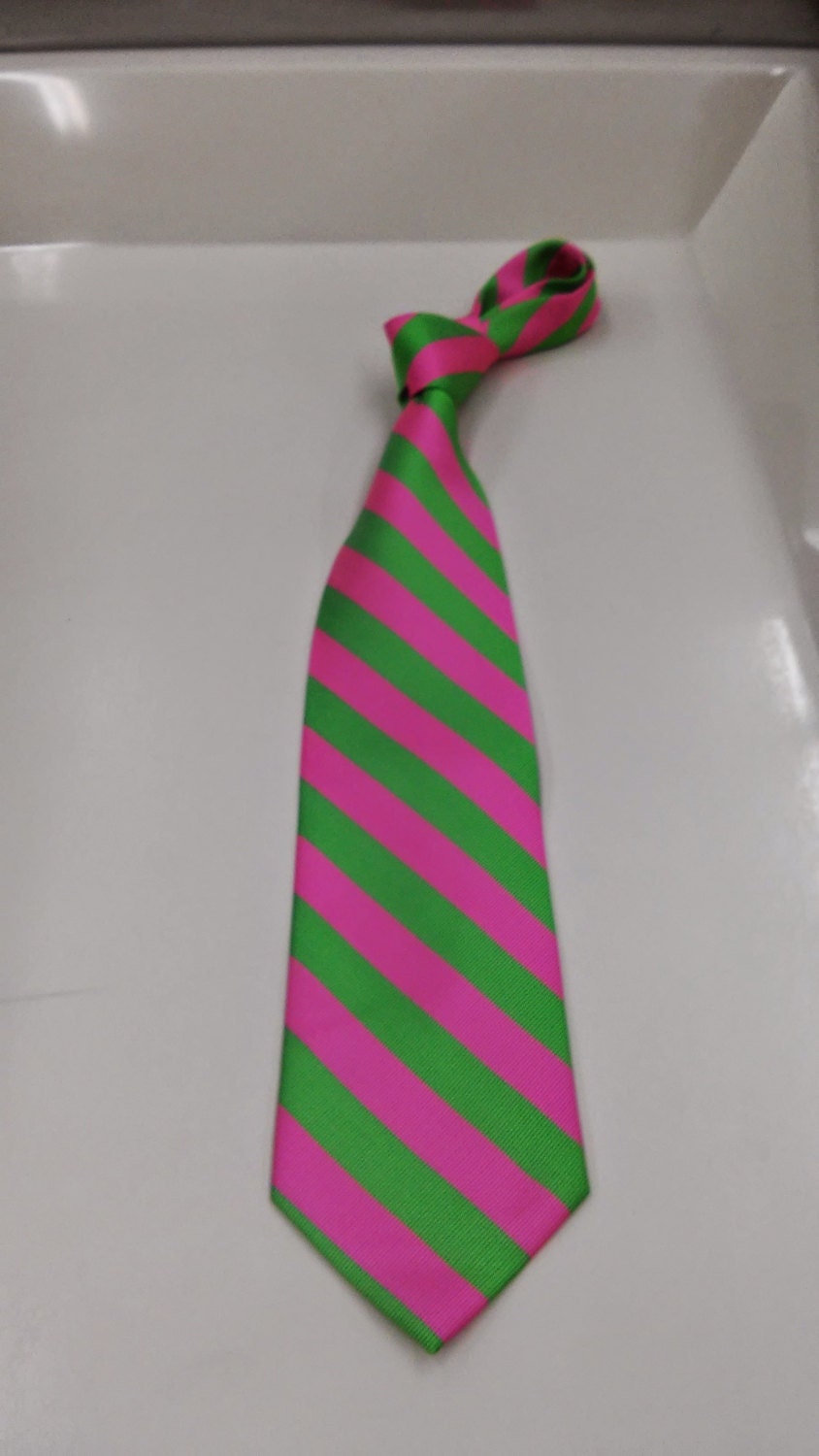 AKA Pink and Green Strip Tie