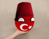 Turkeyball, Ottomanball, Hand Made, Countryball, Polandball, Meme Ball, Plush Ball