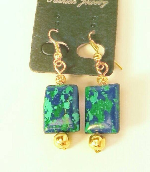 Square Bead Earrings by SoutherDesigns on Etsy