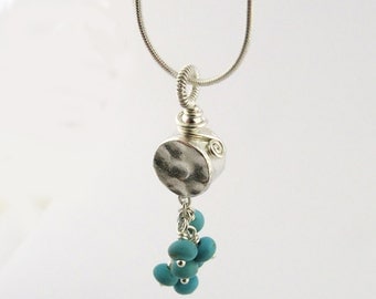 Chakra Necklace Turquoise Necklace Sterling Silver Chakra Jewelry