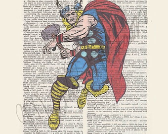 Marvel Comics Thor on dictionary page print
