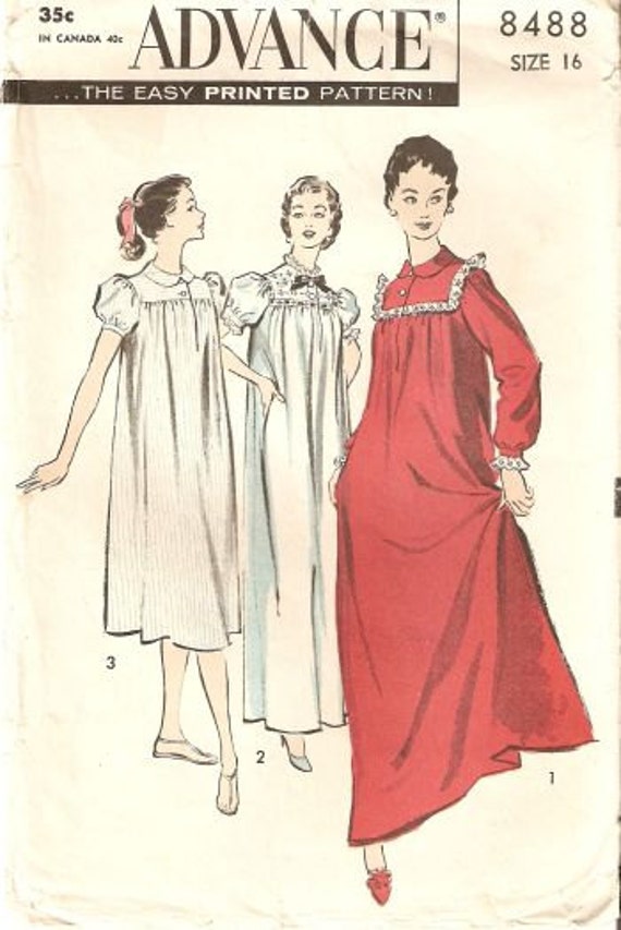 plus size nightgown sewing pattern Advance by SewingPatternVillage