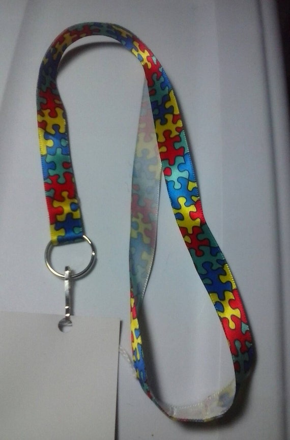 Autism Awareness Lanyard by ThatTreasureThing on Etsy