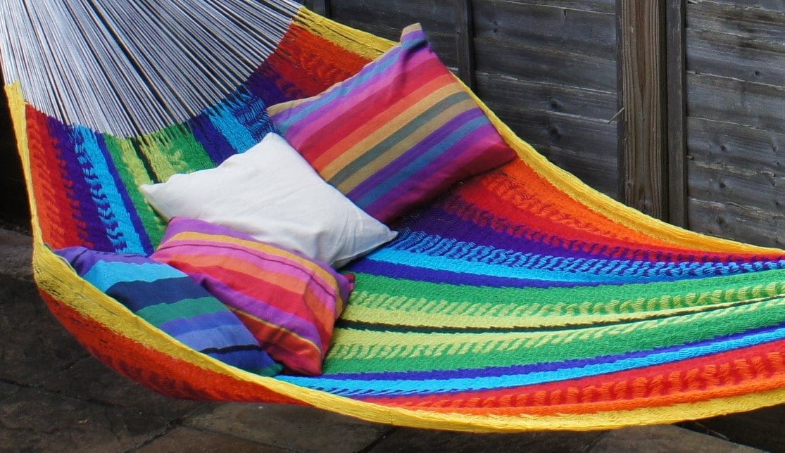 Mexican Style Cotton String Hammock large size holds 13