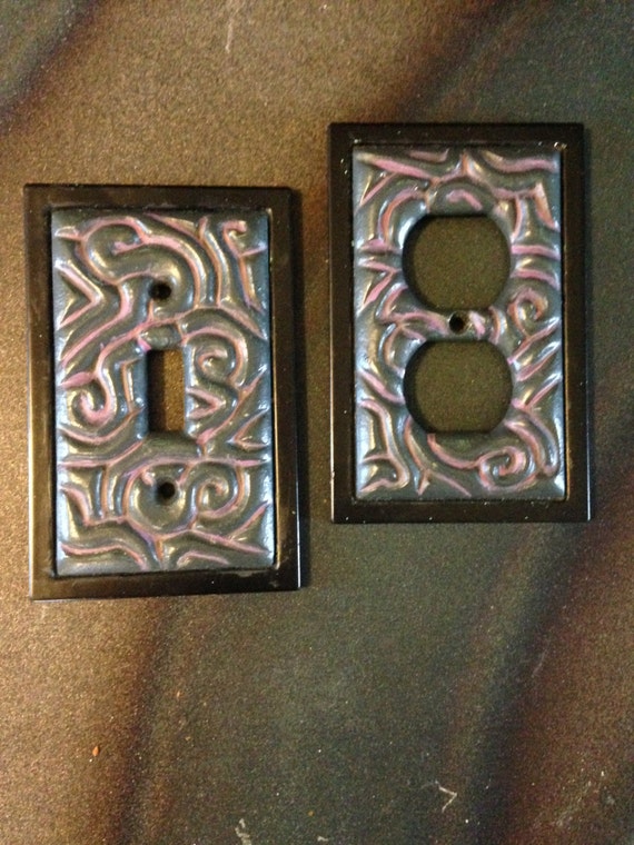 REFURBISHED Goth Inspired Switchplates Ceramic Outlet Covers