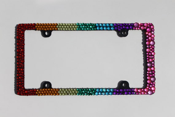 Multi-Color/Rainbow License Plate Frame by 2dragonFliezDesigns