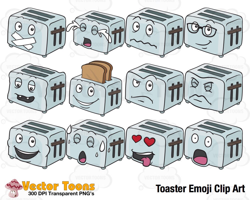 Toaster Emoji Clip Art Digital Clipart Digital Graphics
