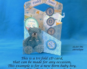 Tri Fold 3D Greetings Card