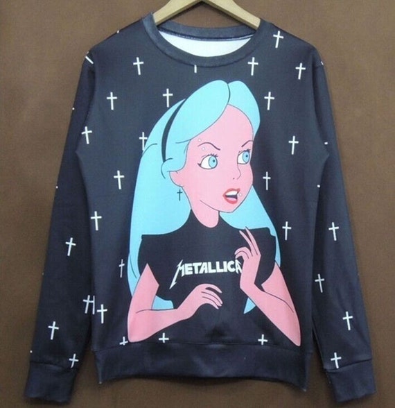 Alice In Wonderland Metallica Jumper by SilentPeachWig on Etsy