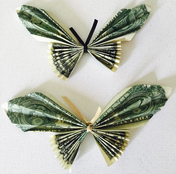 Items similar to Butterfly money made with 4 dollars on Etsy