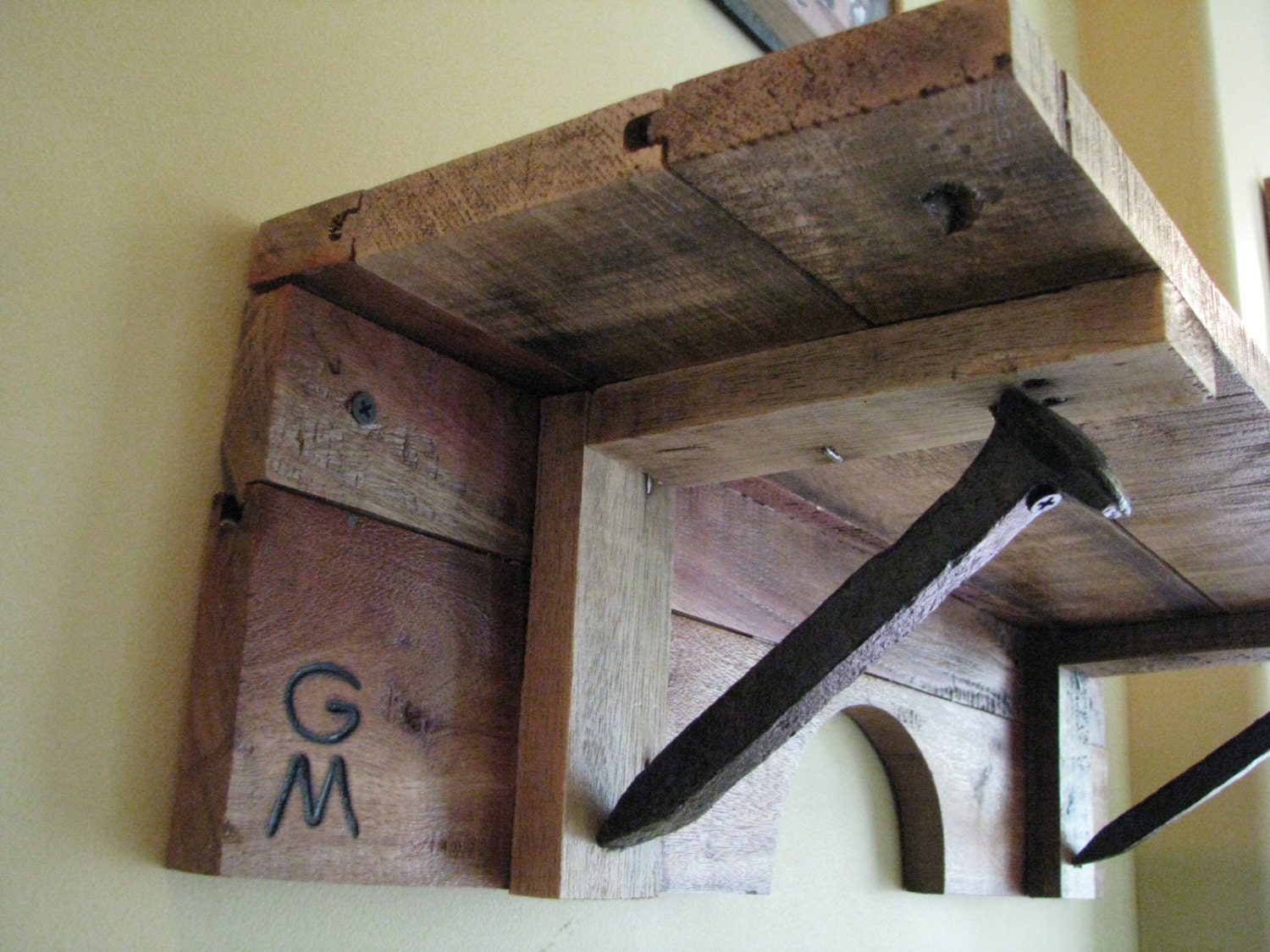 Railroad Spike Shelf Country Western Shelving Repurposed