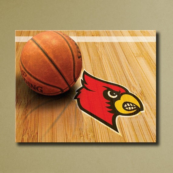 Louisville Cardinals Canvas Wall Art Logo on by SportsCorner