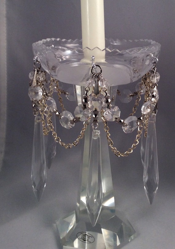 Crystal Chandelier Bobeche Candlestick by CrystalVintageDeco