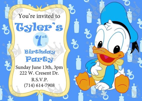 Donald Duck Baby Shower Invitations 9