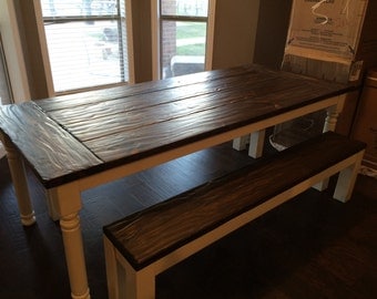 Rustic Farmhouse table. Dining table. Square leg dining table. Rustic table. Custom dining table. Antiqued dining table. Farmhouse table.