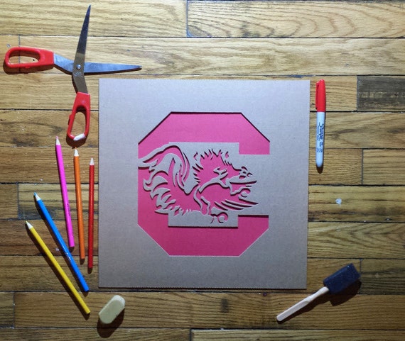South Carolina Gamecocks Stencil by TheStencilStop on Etsy