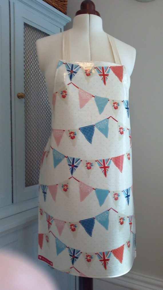 Adult's cute Bunting wipe clean oilcloth apron baking by Fiondi