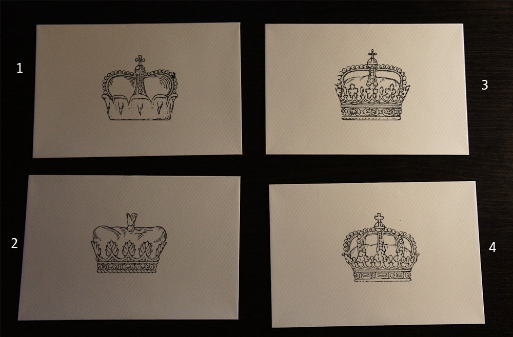Vintage Crown Rubber Stamp 2 x 2 inches (5 x 5 cm) from TheFoxPress