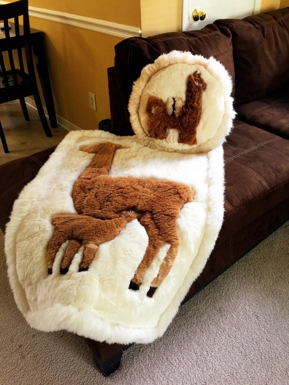 alpaca cuddle pillow