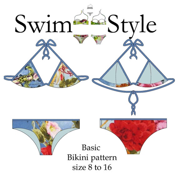 Basic bikini pdf Womens sewing pattern by Swimstylepatterns