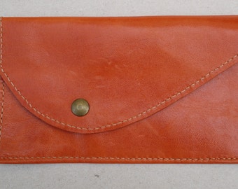 orange leather pouch