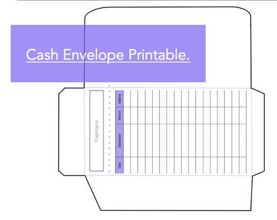 printable cash envelope system tracker log instant download expense