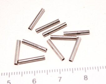 Starling silver tube beads 10pcs/S-0007