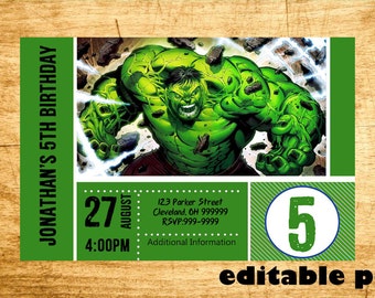 Carte D Invitation Anniversaire Hulk D Anniversaire Idee 7