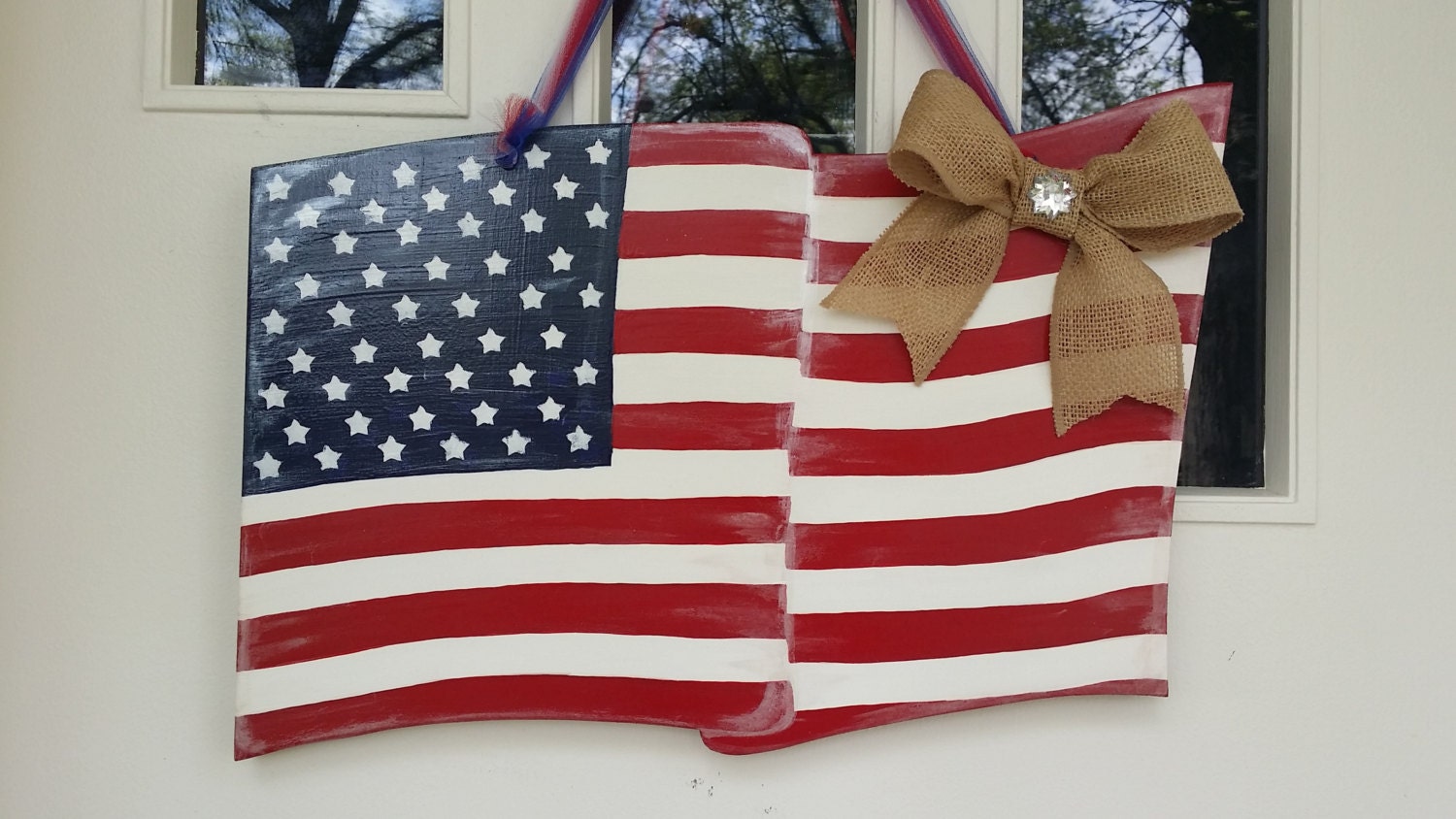 American Flag door hang