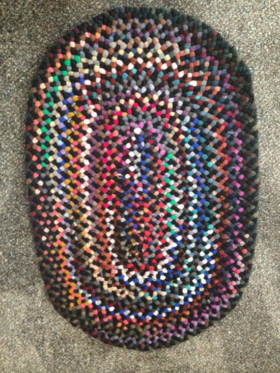 Hand braided wool rug