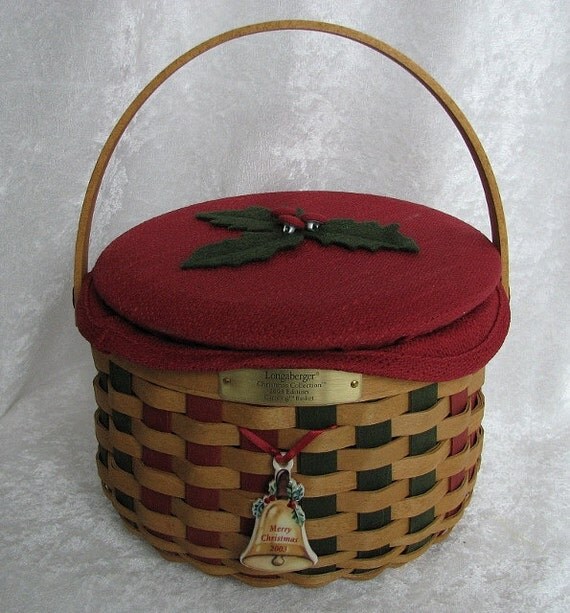 Basket, Vintage Longaberger Christmas Caroling Basket Set
